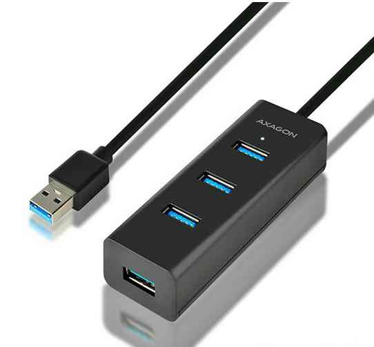 USB - HUB, 4 port, passzív, USB 3.0, gyorstöltős hosszúkábel