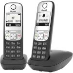   TEL - Gigaset A690 DUO hordozható, kihangosítható DECT telefon, fekete