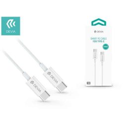 KÁBEL - USB 2.0 C-C kábel, 1.2m, Devia Smart, fehér, 60W