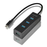   USB - HUB, 4 port, passzív, USB-C ( 5Gbps) -> 4 x USB-A, Axagon HUE-S2C