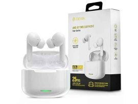 HKM - Bluetooth-os mikrofonos fülhallgató, Devia ANC-E1 Star Series, fehér