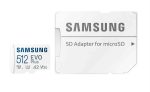   MK - MicroSD kártya 512Gb Samsung EVO Plus + adaper, CL10, UHS-I, U3, V30, A2