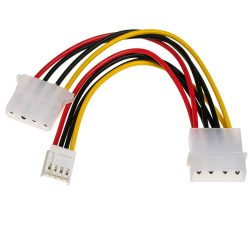 KÁBEL - Tápkábel - Molex -> Molex + miniMolex Y tápkábel, Akyga