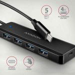   USB - HUB, 4 port, passzív, USB-C ( 5Gbps) -> 4 x USB-A, Axagon HUE-C1C