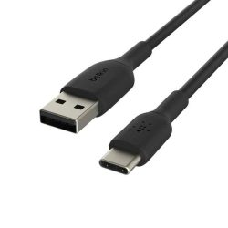 KÁBEL - USB 2.0 A-C kábel, 0.15m, Belkin, fekete