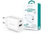   USB - USB töltő, hálózati, 1xUSB-C+1xUSB-A, 20W, Devia Smart Series